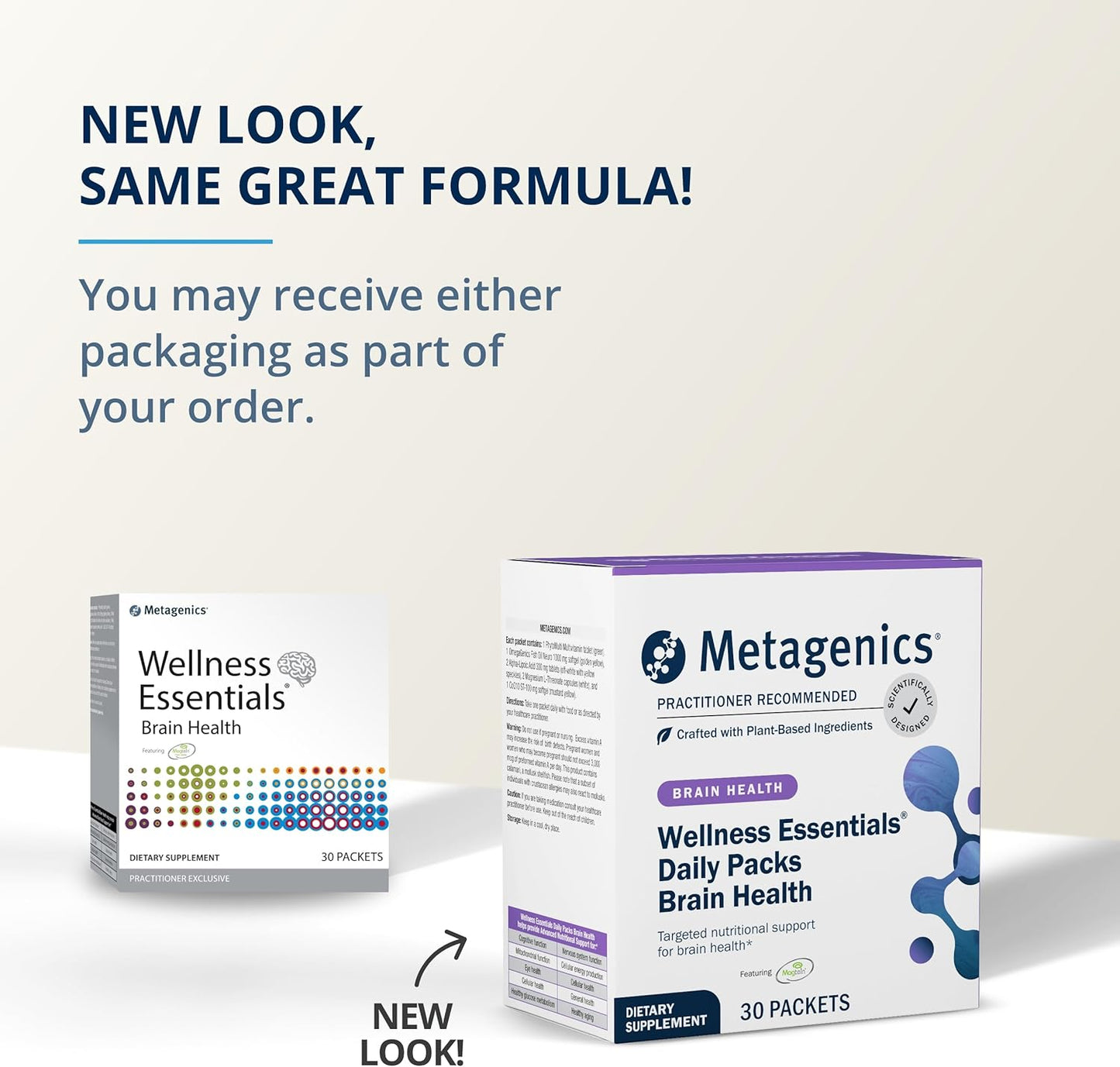 Metagenics Wellness Essentials Brain Health: Complete Brain Support with Alpha Lipoic Acid, Biotin, DHA, Folate - Gluten-Free - 30 Packets