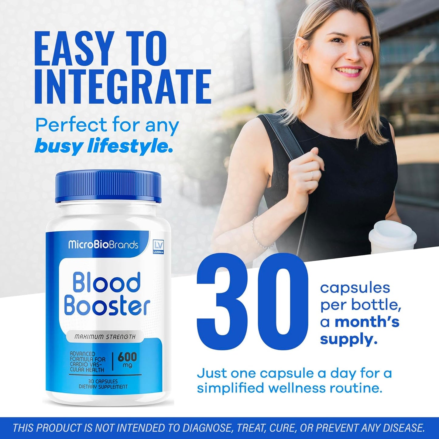 Microbio Blood Booster by LIVORKA - Advanced Formula (90 Capsules, 3 Pack)