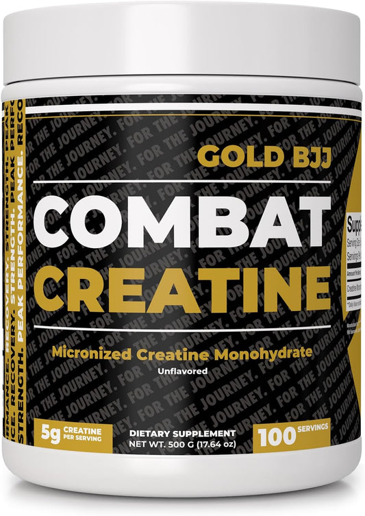 Micronized Creatine Monohydrate Powder for Jiu Jitsu Athletes - Gold BJJ Combat Creatine (100 Servings)