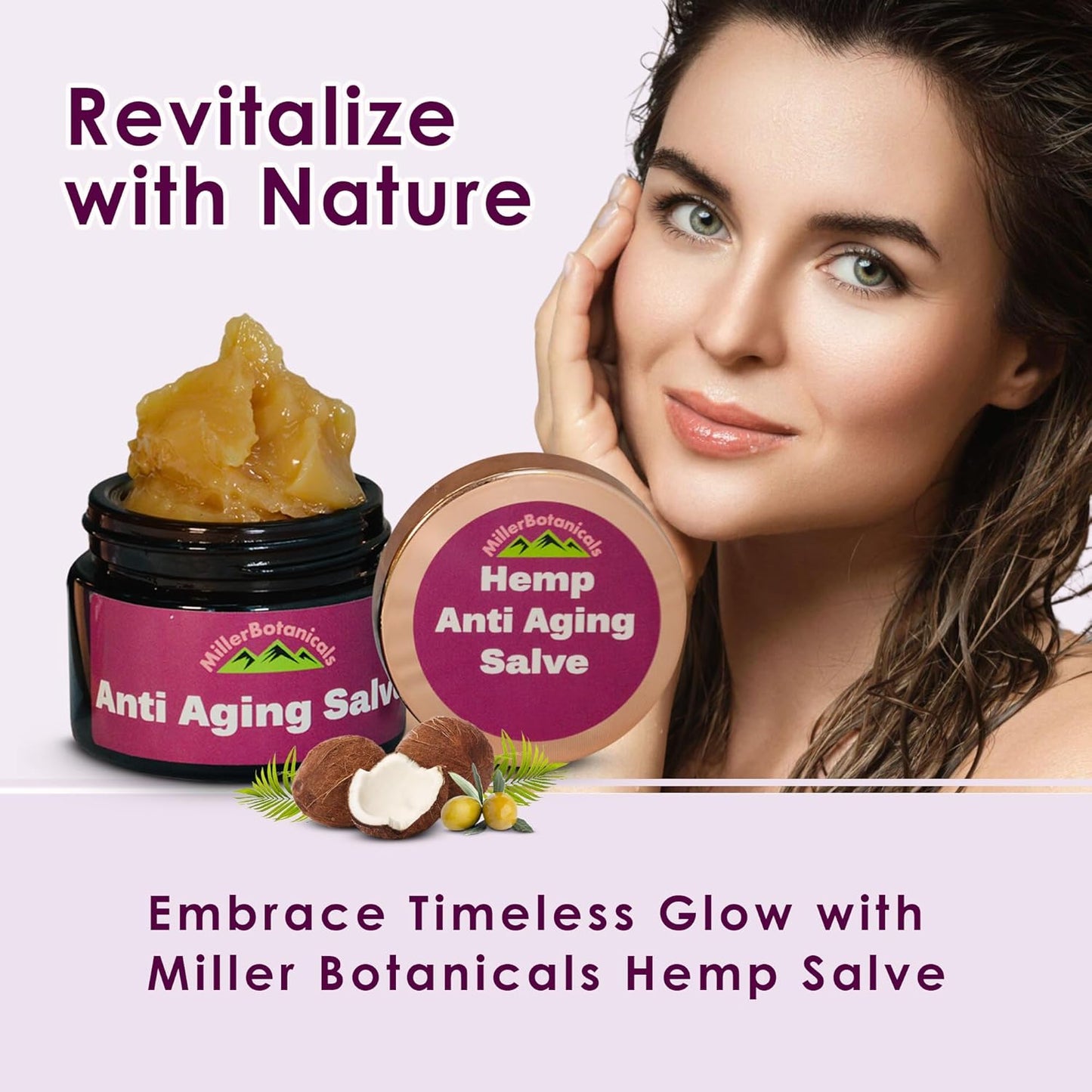 Miller Botanicals metabolism booster Salve - Natural Skin Moisturizer with Aloe Vera, Coconut Oil, Rose Hips - 1.7oz (6000 mg)