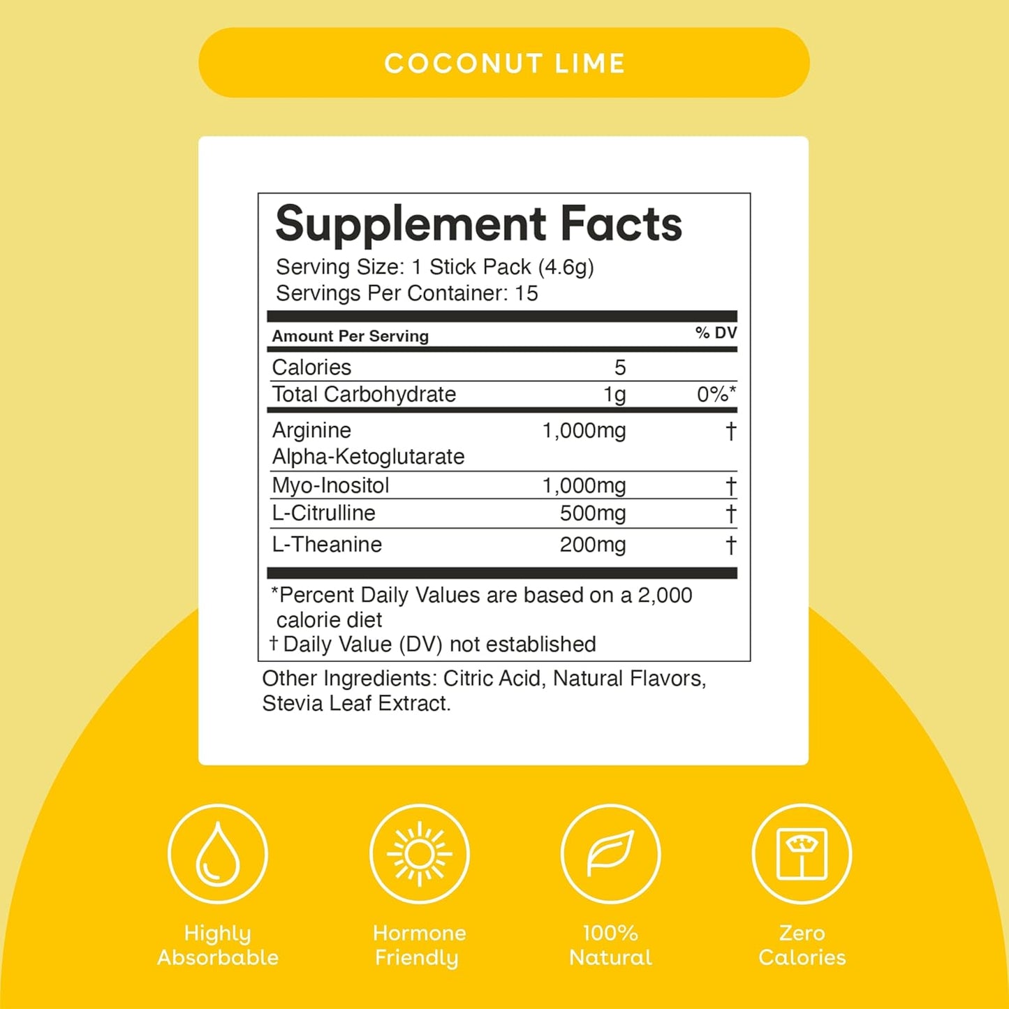MIXHERS Focus Brain Health Supplement for Women - L-Theanine Drink Packets - Coconut Lime Flavor - Improve Concentration and Focus