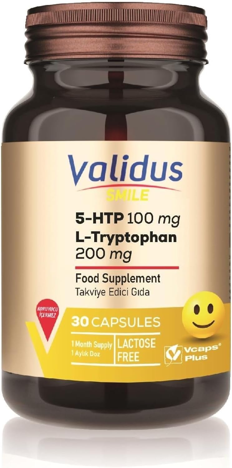Mood & Relaxation Support Supplement with 5-HTP, L-Tryptophan, and L-Tyrosine - 30 Capsules for Men and Women