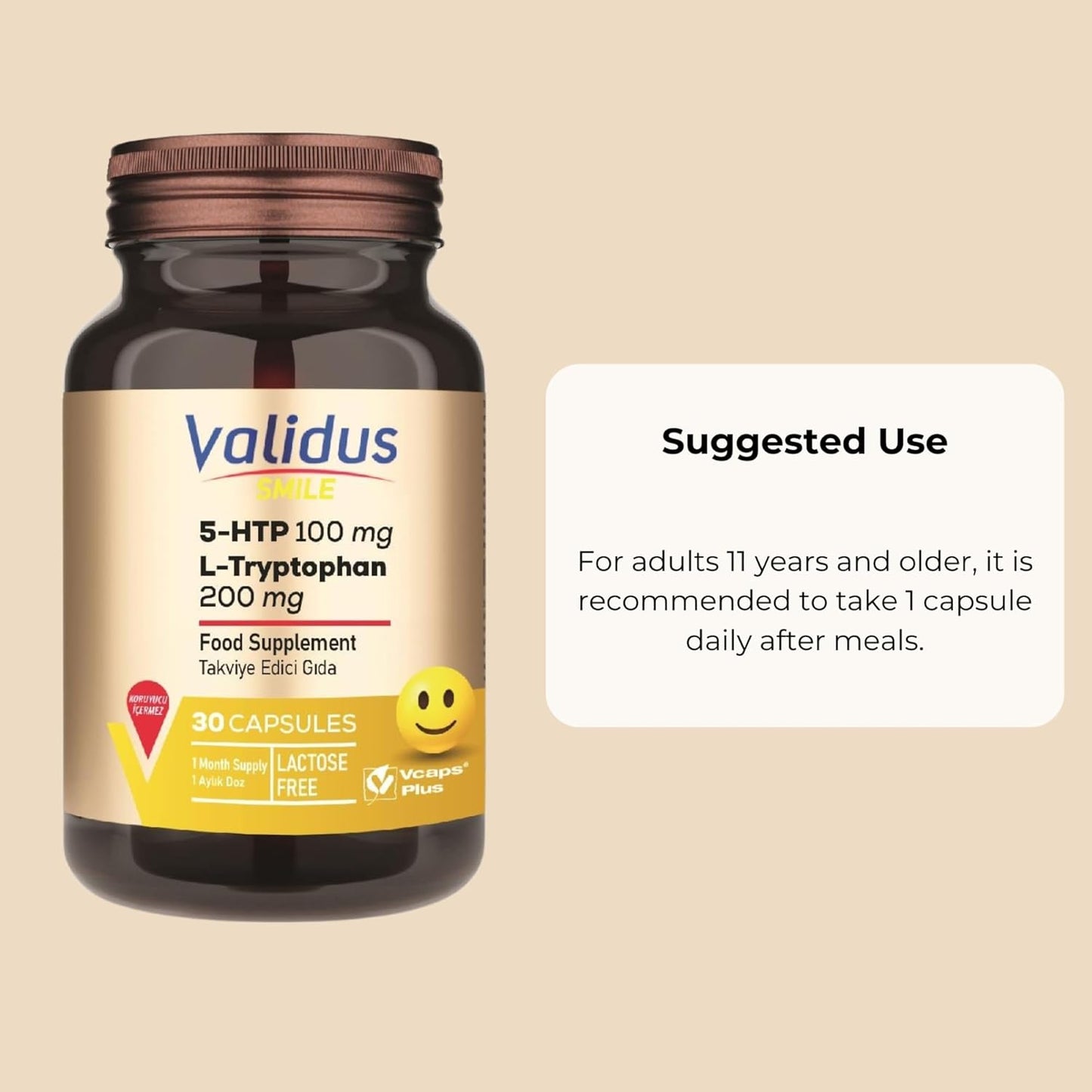 Mood & Relaxation Support Supplement with 5-HTP, L-Tryptophan, and L-Tyrosine - 30 Capsules for Men and Women