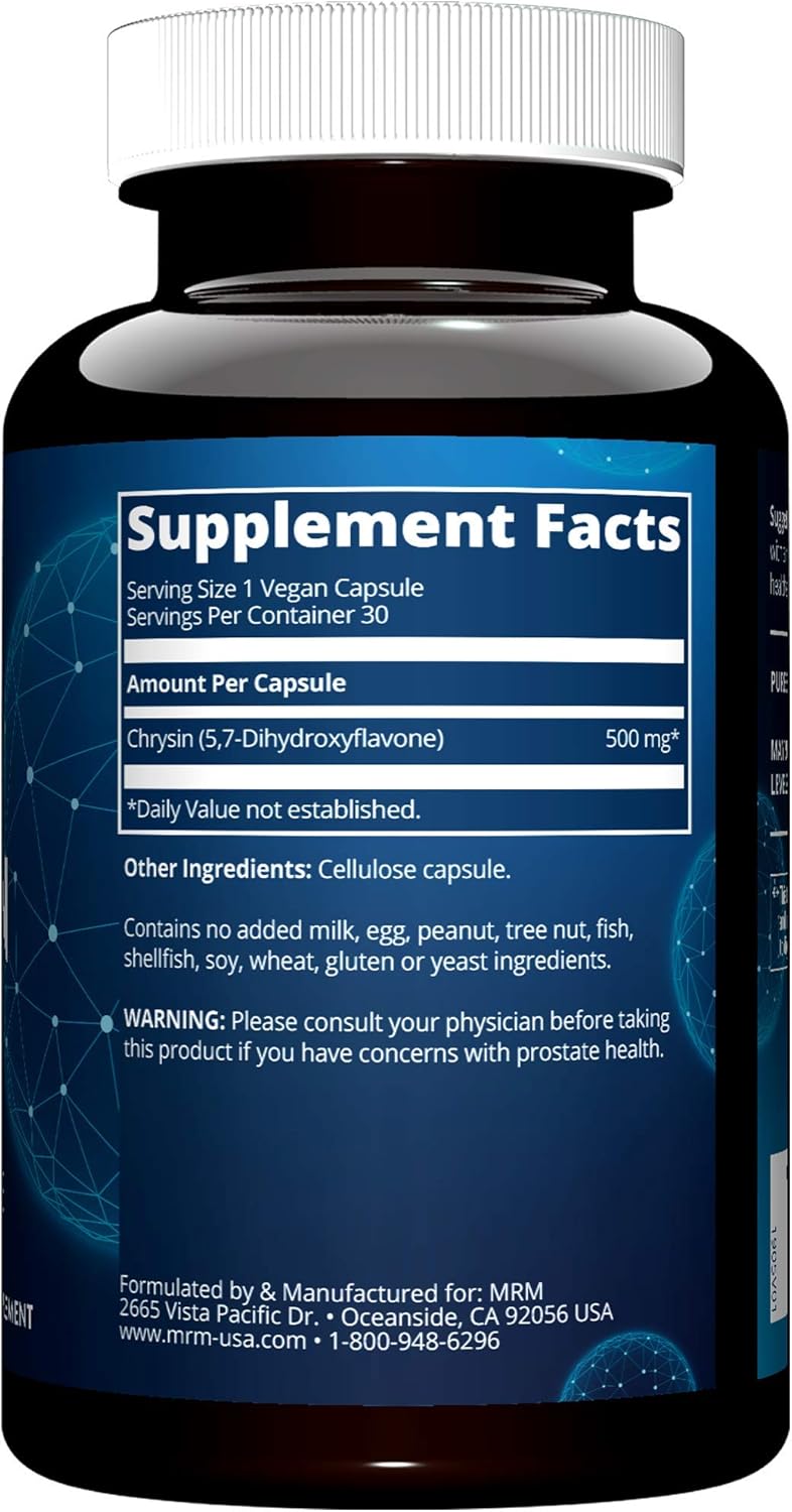 MRM Chrysin 500mg Capsules - Natural Flavone X Supplement