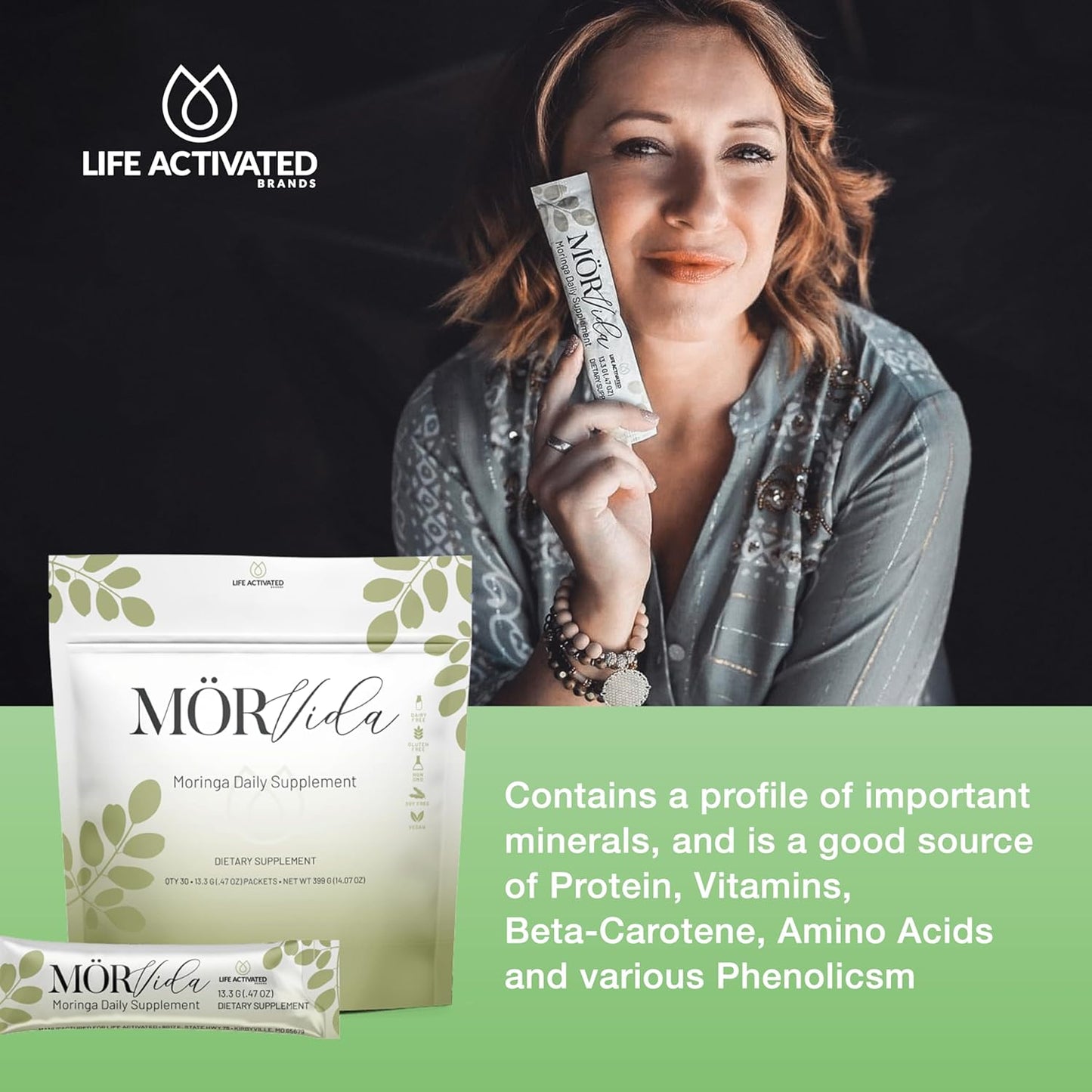 Mörvida Daily Supplement with Moringa Oleifera from The Himalayas - Packed with Vitamin C, Calcium & Protein - 30 Sachets