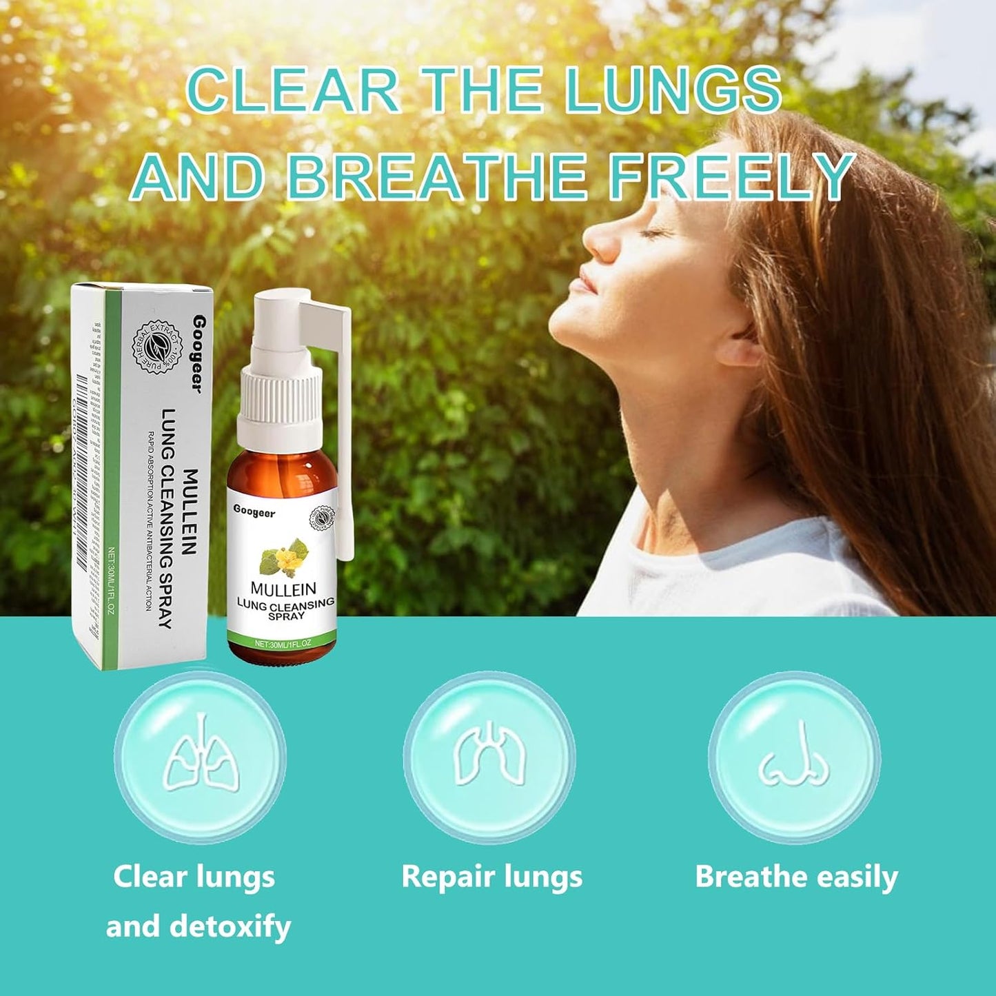Mullein Leaf Extract Lung Cleansing Spray - 1 Piece Bottle