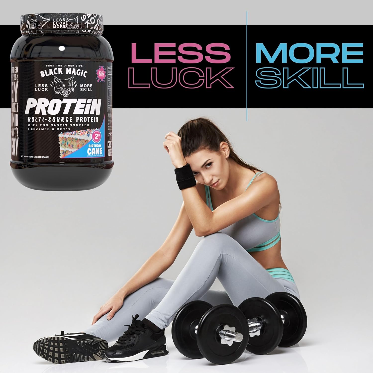 Muscle Mass Gaining Nutrition Bundle with Birthday Cake Flavor Protein Powder - 2 LB & Key Chain