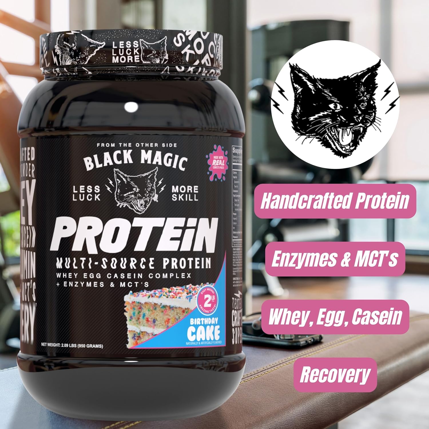 Muscle Mass Gaining Nutrition Bundle with Birthday Cake Flavor Protein Powder - 2 LB & Key Chain