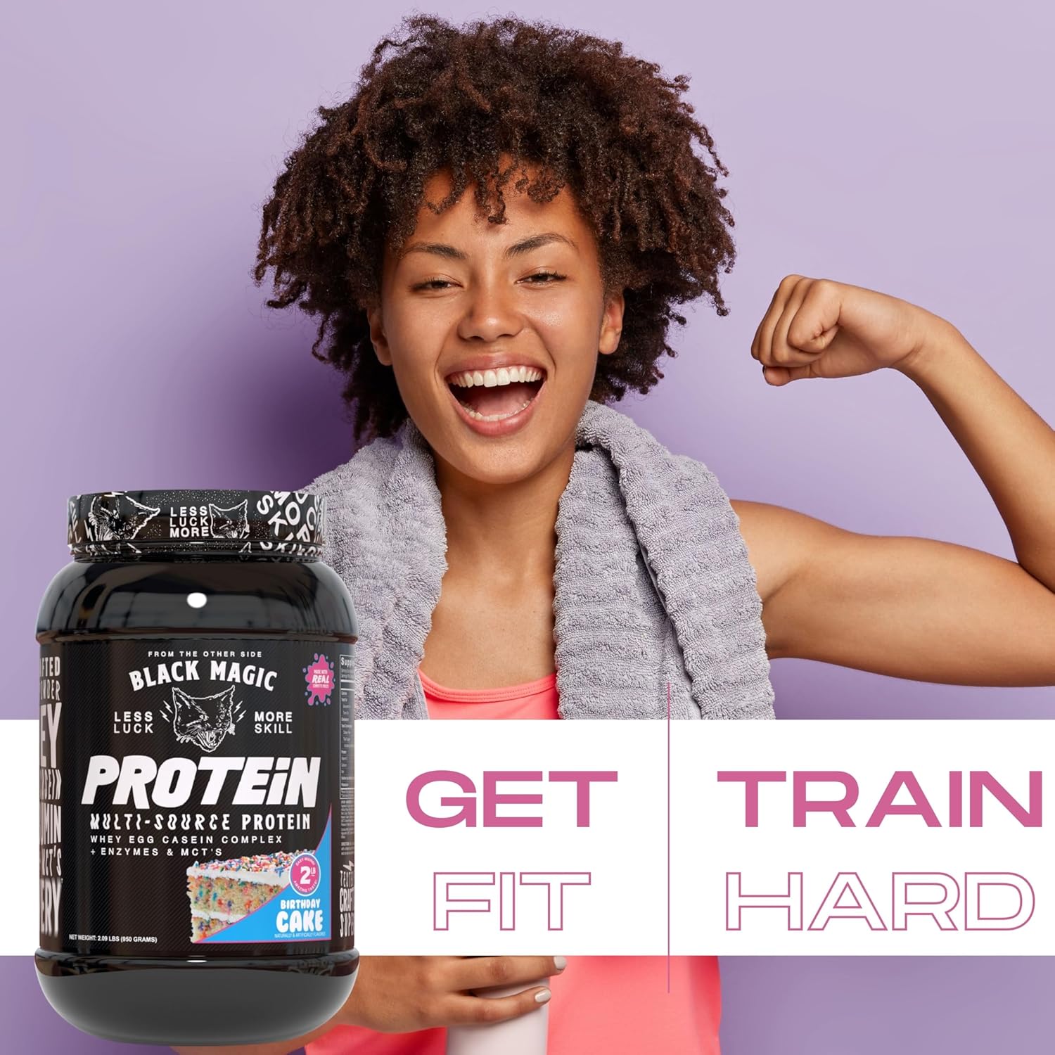 Muscle Mass Gaining Nutrition Bundle with Birthday Cake Flavor Protein Powder - 2 LB & Key Chain