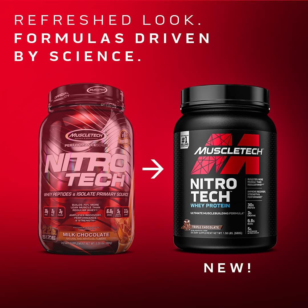 MuscleTech Nitro-Tech Whey Protein Isolate and Peptides with Cell-Tech Creatine Powder