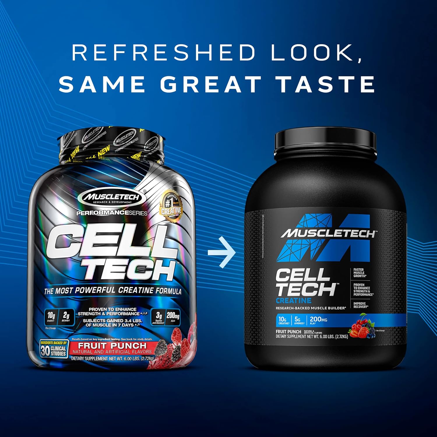 MuscleTech Nitro-Tech Whey Protein Isolate and Peptides with Cell-Tech Creatine Powder