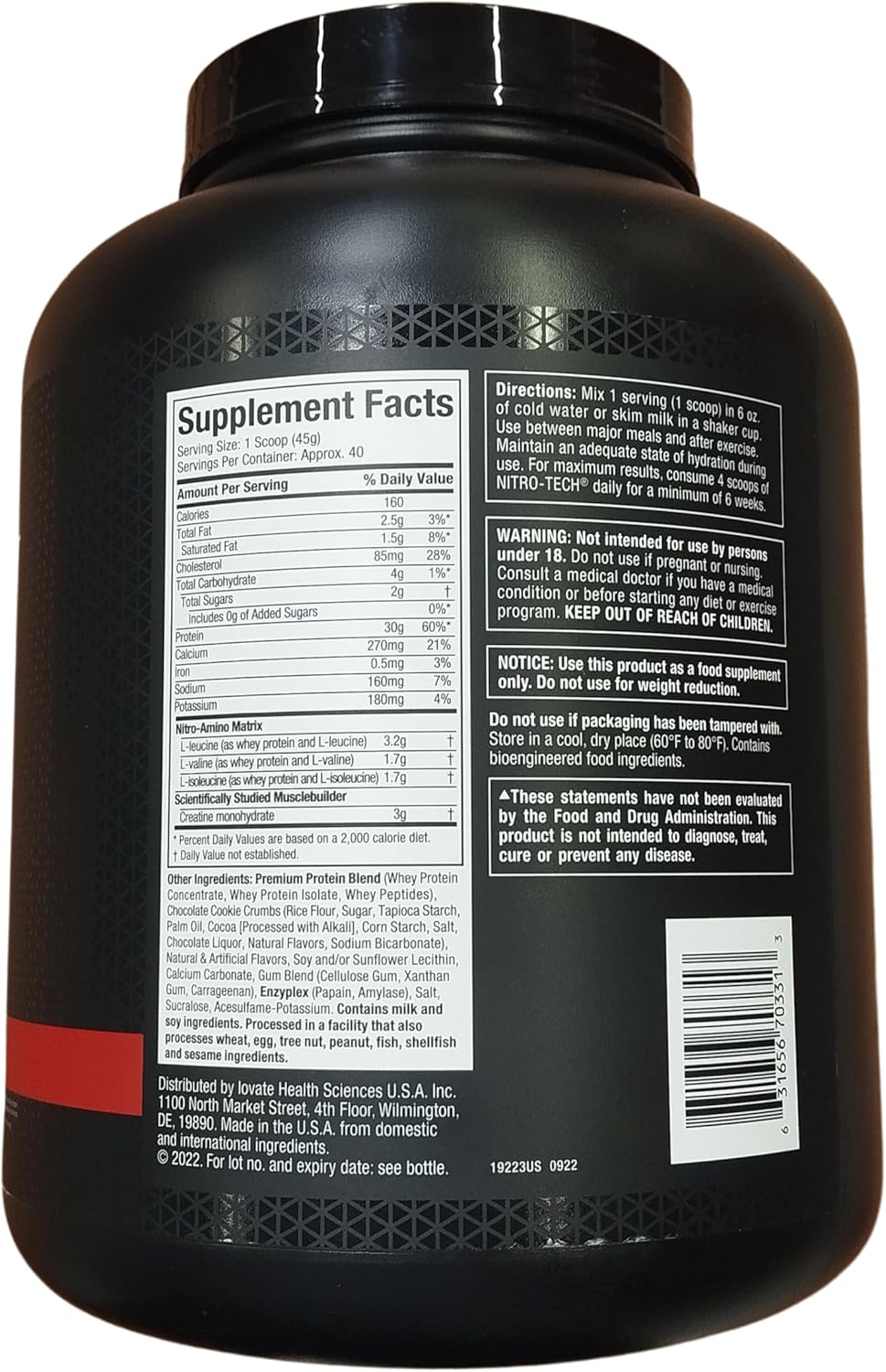 Muscletech Nitro-Tech Whey Protein Powder & Multivitamin Combo for Immune Support - Muscle Building Formula with 30g Protein, 3g Creatine, 6.8g BCAAs, and Platinum Multivitamin containing 18 Vitamins & Minerals