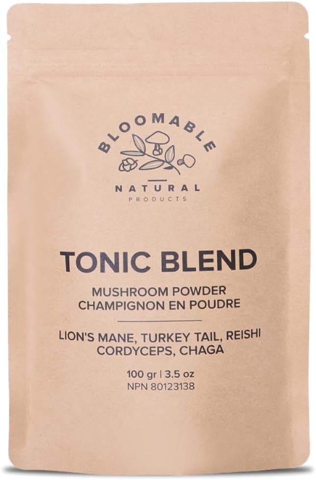 Mushroom Superfood Powder Blend for Coffee, Smoothies, and Tea - Lion's Mane, Reishi, Turkey Tail, Cordyceps, Chaga - 3.5 oz