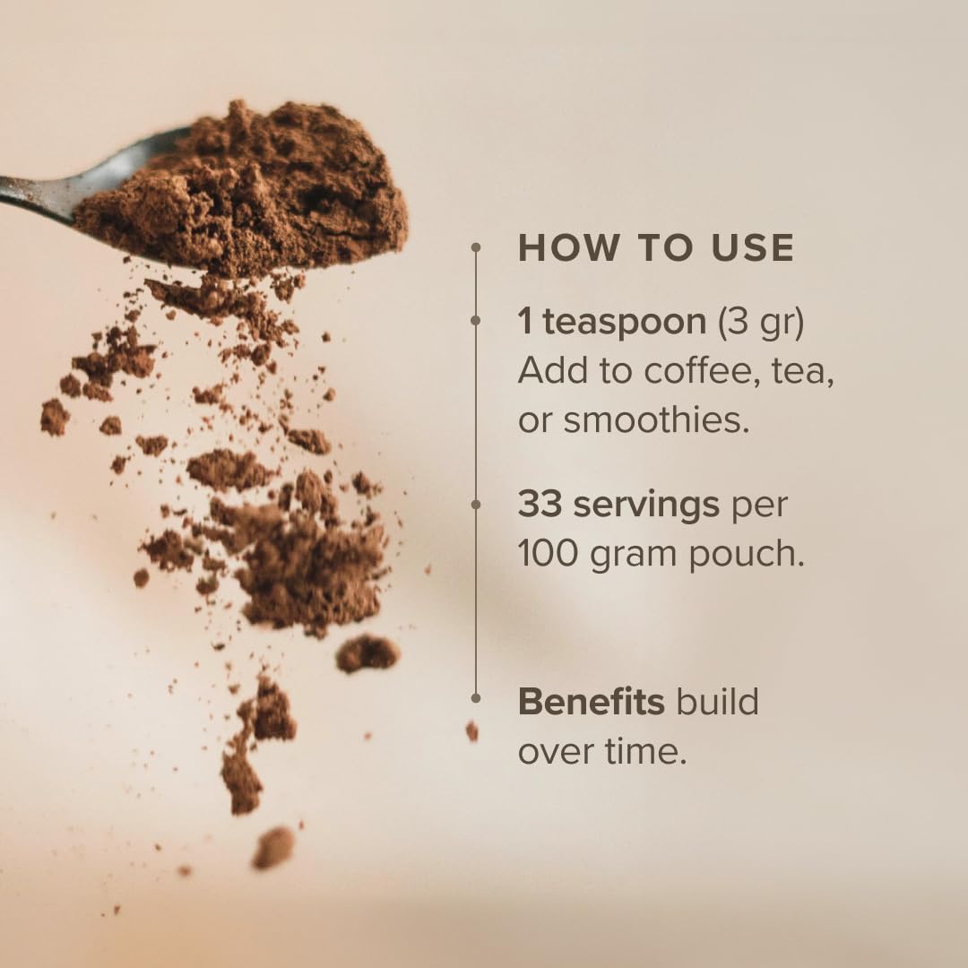 Mushroom Superfood Powder Blend for Coffee, Smoothies, and Tea - Lion's Mane, Reishi, Turkey Tail, Cordyceps, Chaga - 3.5 oz