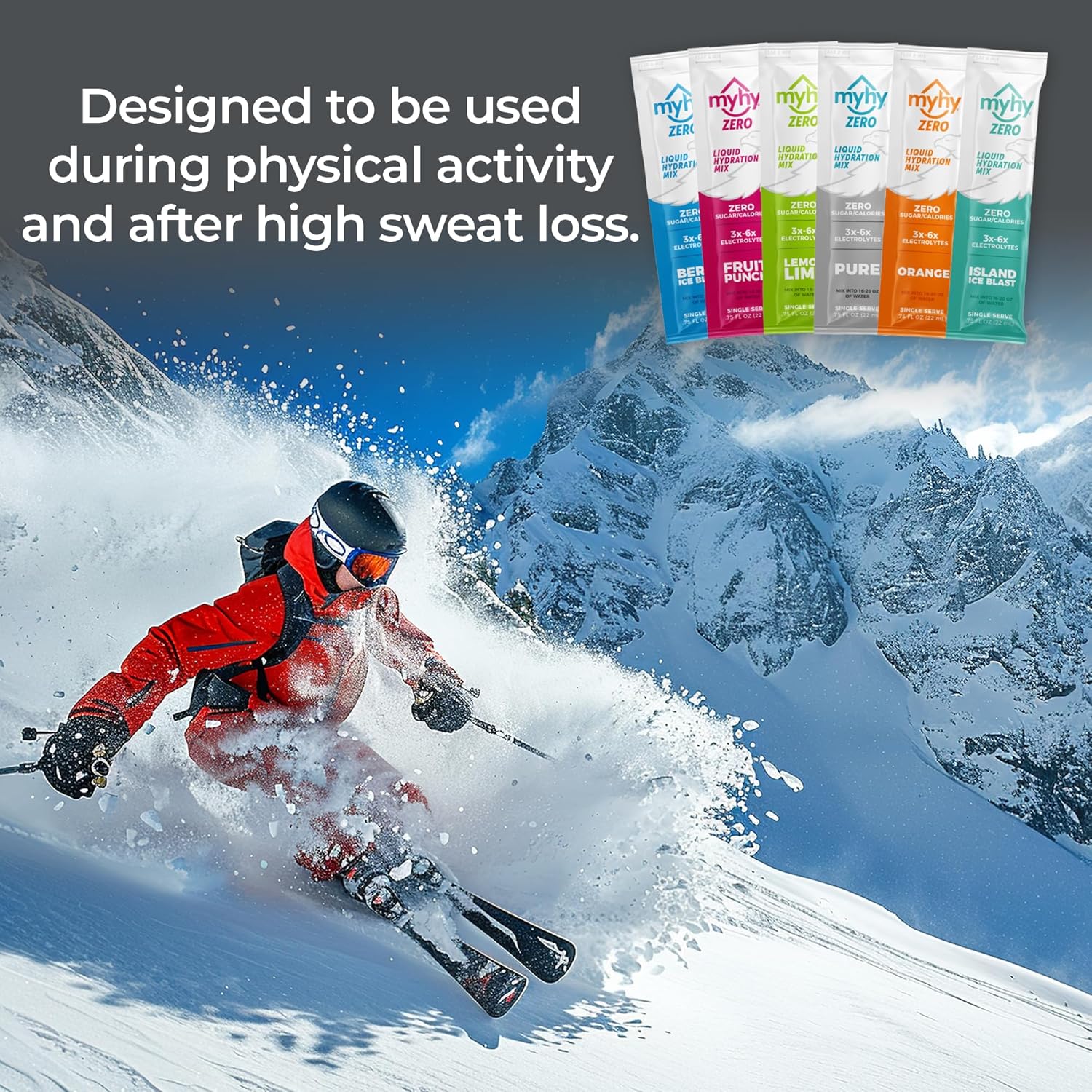 MyHy Zero Sugar Electrolyte Drink Mix Packets for Adults & Kids - Hydration Solution for Travel, Pregnancy, Sports, Bachelor Parties - Pure, 50 Count