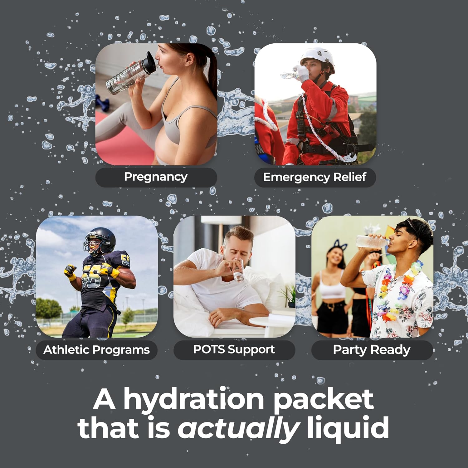 MyHy Zero Sugar Electrolyte Drink Mix Packets for Adults & Kids - Hydration Solution for Travel, Pregnancy, Sports, Bachelor Parties - Pure, 50 Count