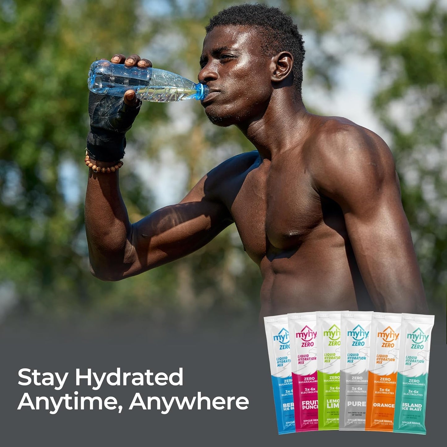 MyHy Zero Sugar Electrolyte Drink Mix Packets for Adults & Kids - Hydration Solution for Travel, Pregnancy, Sports, Bachelor Parties - Pure, 50 Count