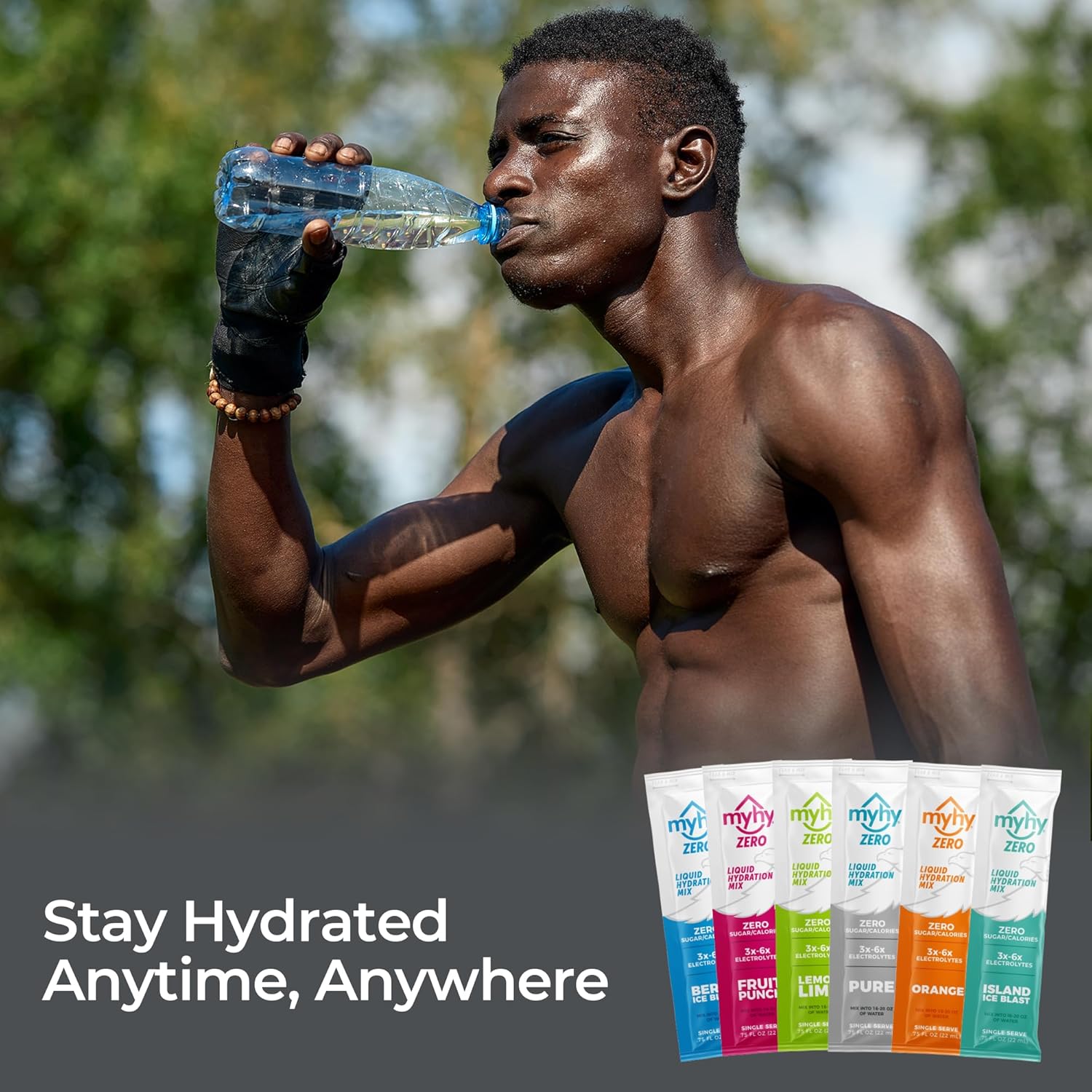 MyHy Zero Sugar Electrolyte Drink Mix Packets for Adults & Kids - Hydration Solution for Travel, Pregnancy, Sports, Bachelor Parties - Pure, 50 Count