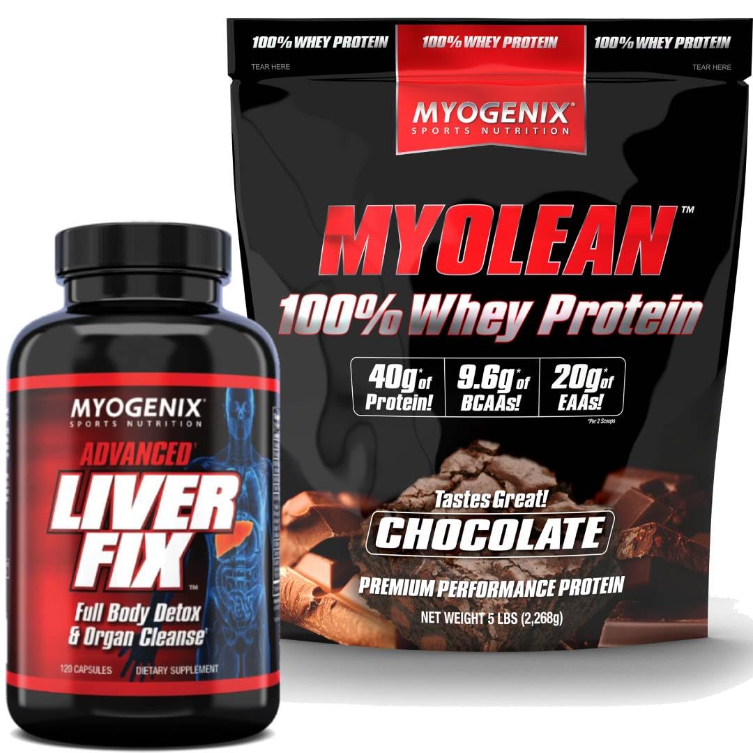 Myogenix Liver Support Chocolate Myolean Whey Protein Powder - 5 LBs
