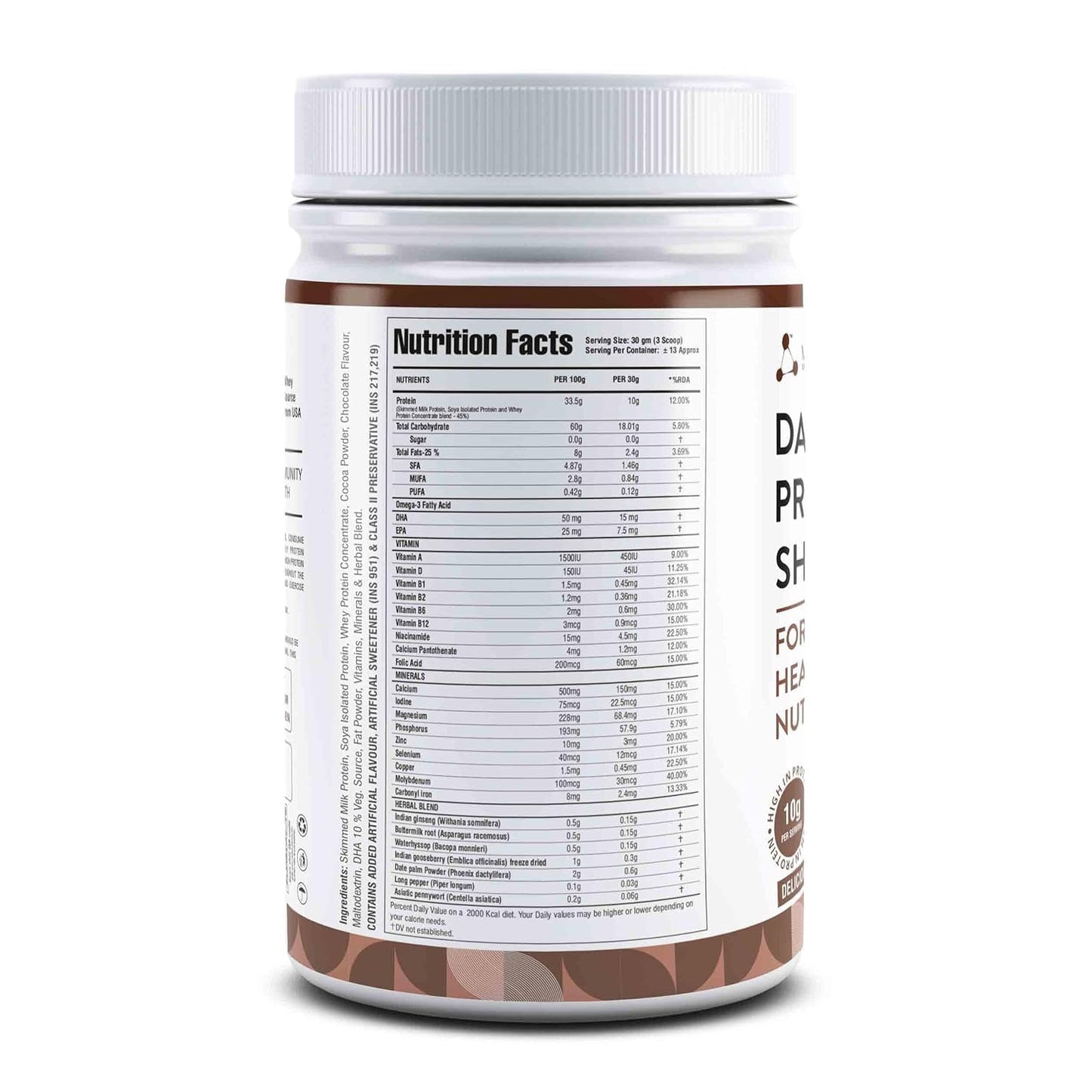 My.pro Sport Nutrition Daily Protein Shake - Chocolate Milk Shake Flavor - 118 kcal - 25 Vitamins - 400g - Men & Women - Low Calorie Shake
