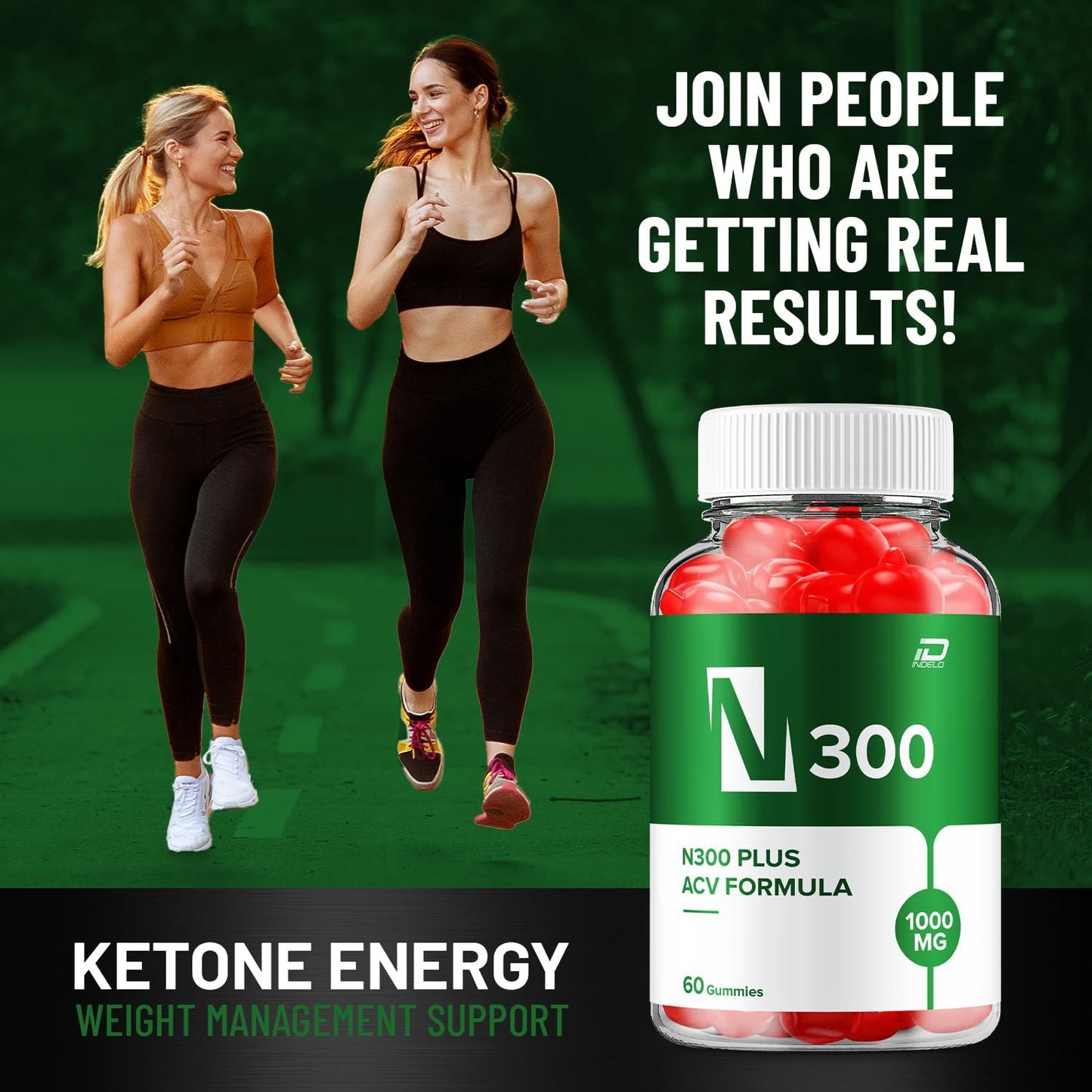 N300 Keto ACV Gummies Supplement - Apple Cider Vinegar 1000MG, Vitamin B12 - 2 Pack (120 Gummies)