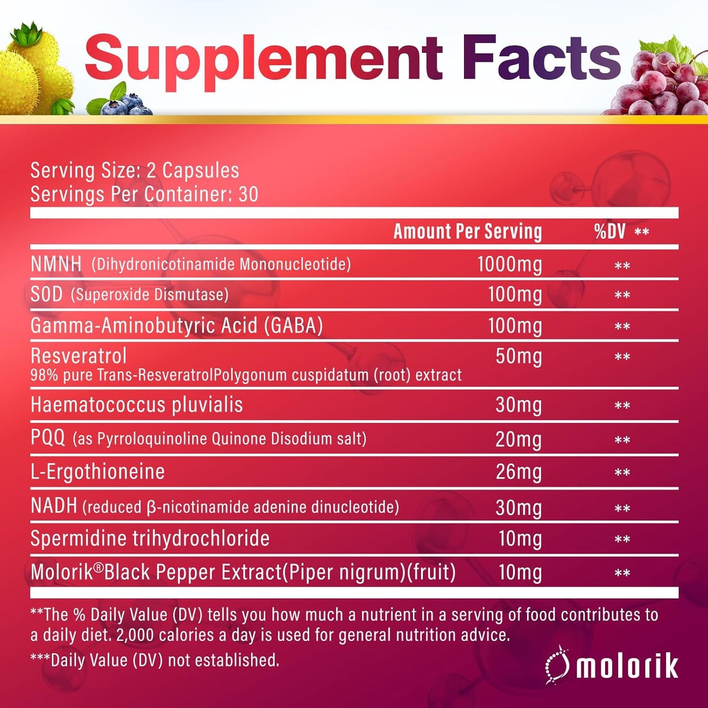 NAD Supplement 1000mg - High Purity Dihydronicotinamide Mononucleotide Capsules for Anti-Aging, Energy, Focus - Gluten Free, Non-GMO