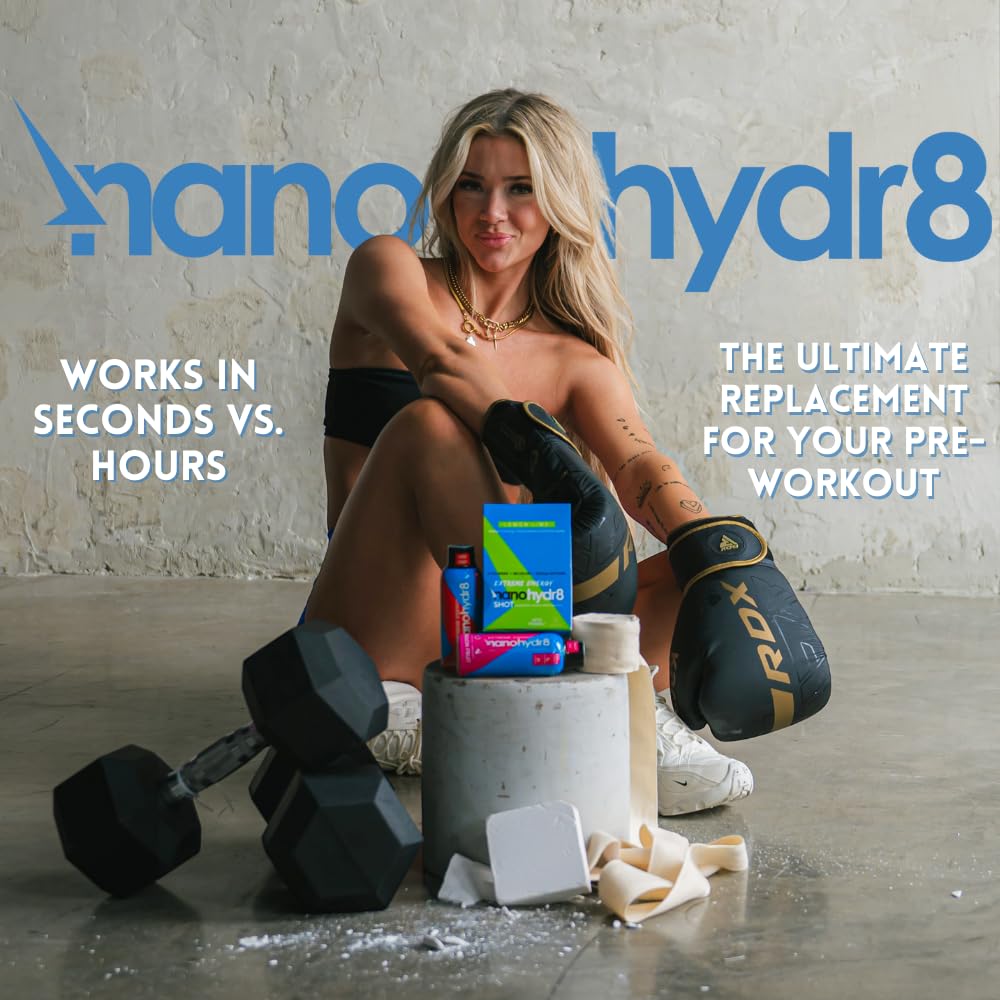 Nanohydr8 Cool Rush Extreme Workout Energy Drink 12 Pack - Fast Hydration & Electrolyte Recovery - 4 oz with Nanotechnology