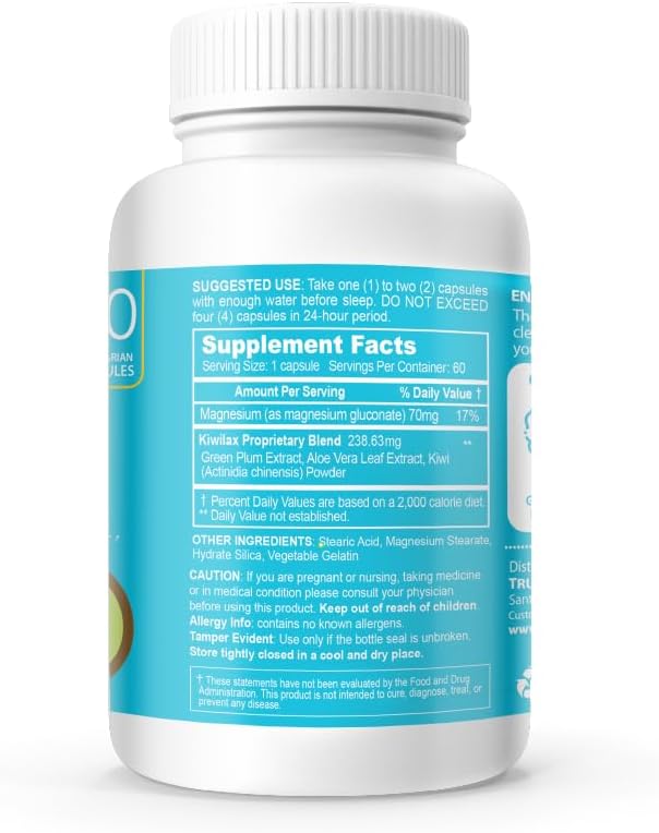 NANOWELL Kiwilax Original Capsules - Promotes Healthy Digestion and Bowel Movements with Magnesium & Kiwi Blend - 60 Day Supply