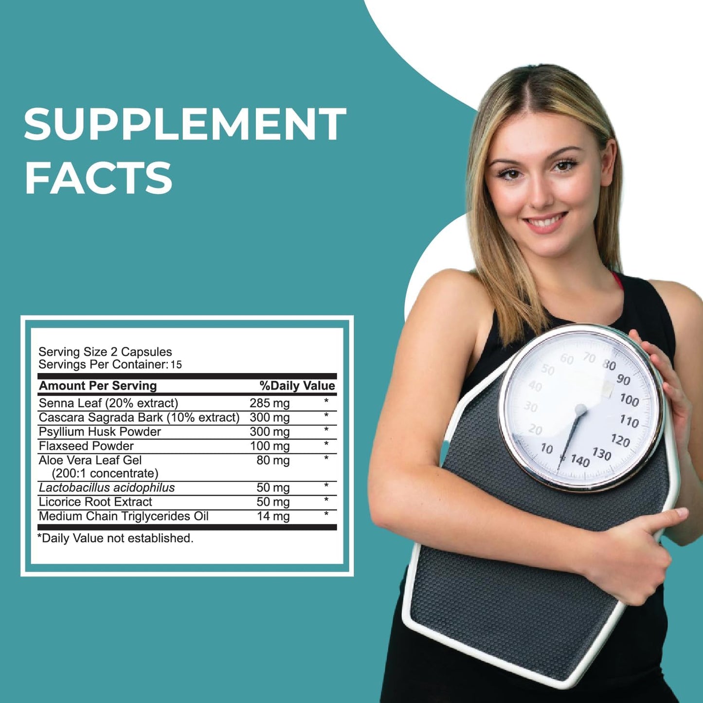Natural 15-Day Colon and Gut Cleanse Capsules | Gentle & Effective Colon Cleanse Support | Enhanced with Natural Ingredients | Made in USA