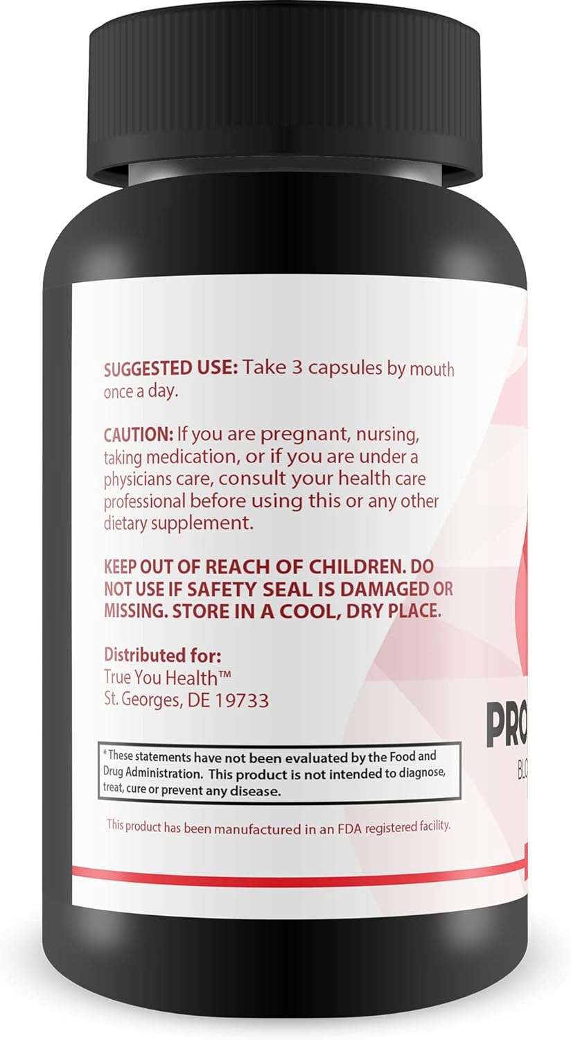 Natural Blood Health Support Supplement with Garlic, Turmeric, Berberine, Green Tea - Vitamins and Minerals for Improved Circulation and Balanced Blood Flow