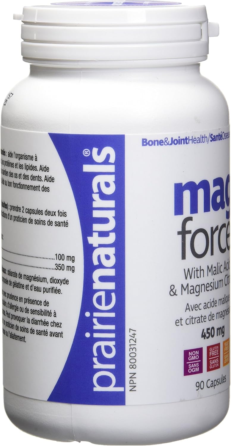 Natural Energy Support: Prairie Naturals Mag Force Magnesium & Malic Acid Capsules, 90 Count