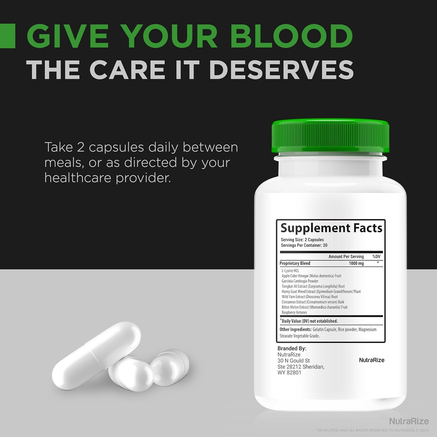 Natural Gluco NullCaps Formula for Stable Blood Sugar Levels and Increased Energy - 60 Capsules