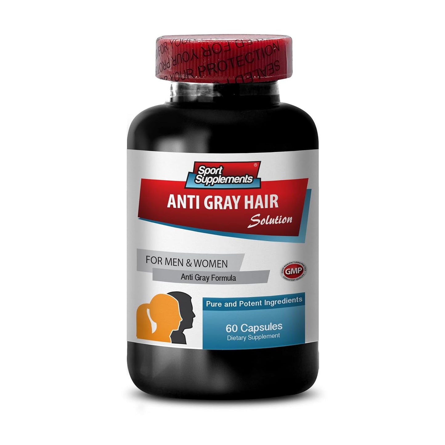 Natural Hair Growth Supplement for Men and Women - Anti-Gray Hair Solution - Saw Palmetto Pills for Hair Loss - Gray Hair Coverage - 60 Capsules