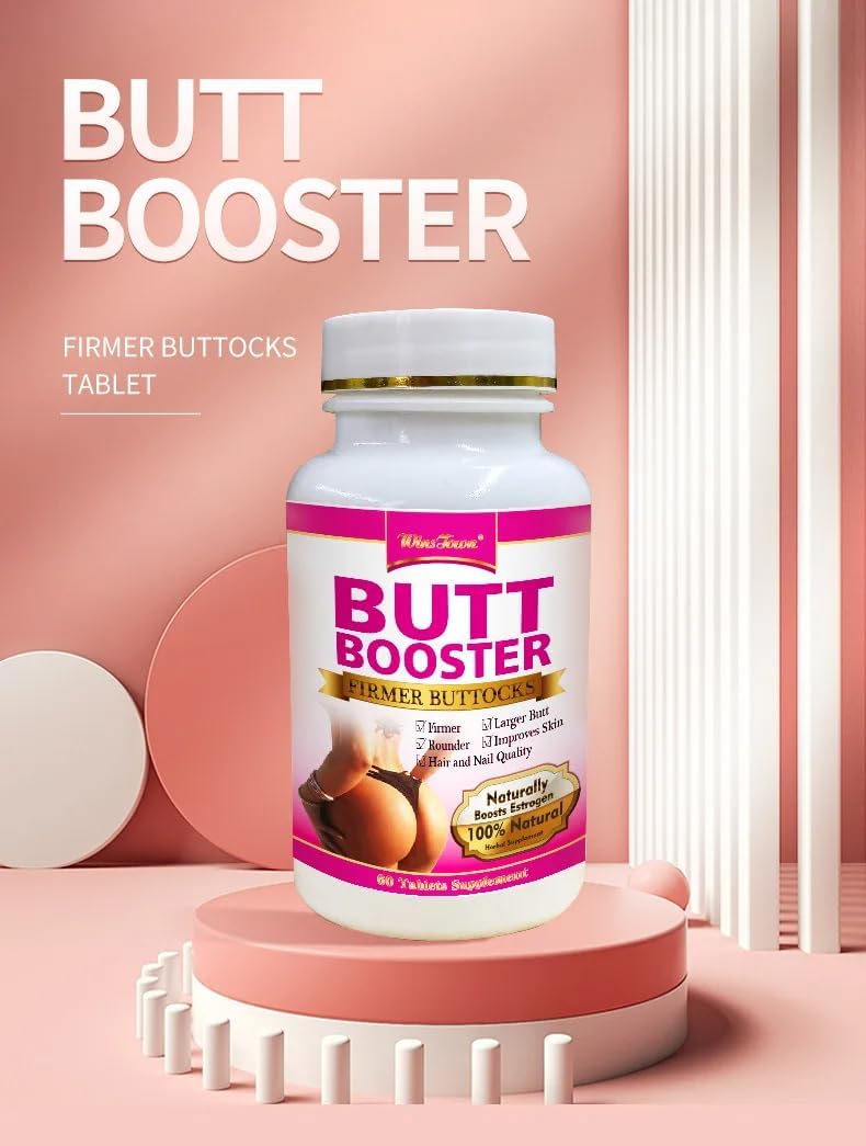 Natural Herbal Butt Enhancement Pills for Big Ass - Hip Lifting & Firming Supplements - Butt Booster Tablets for Massage - 60 Count