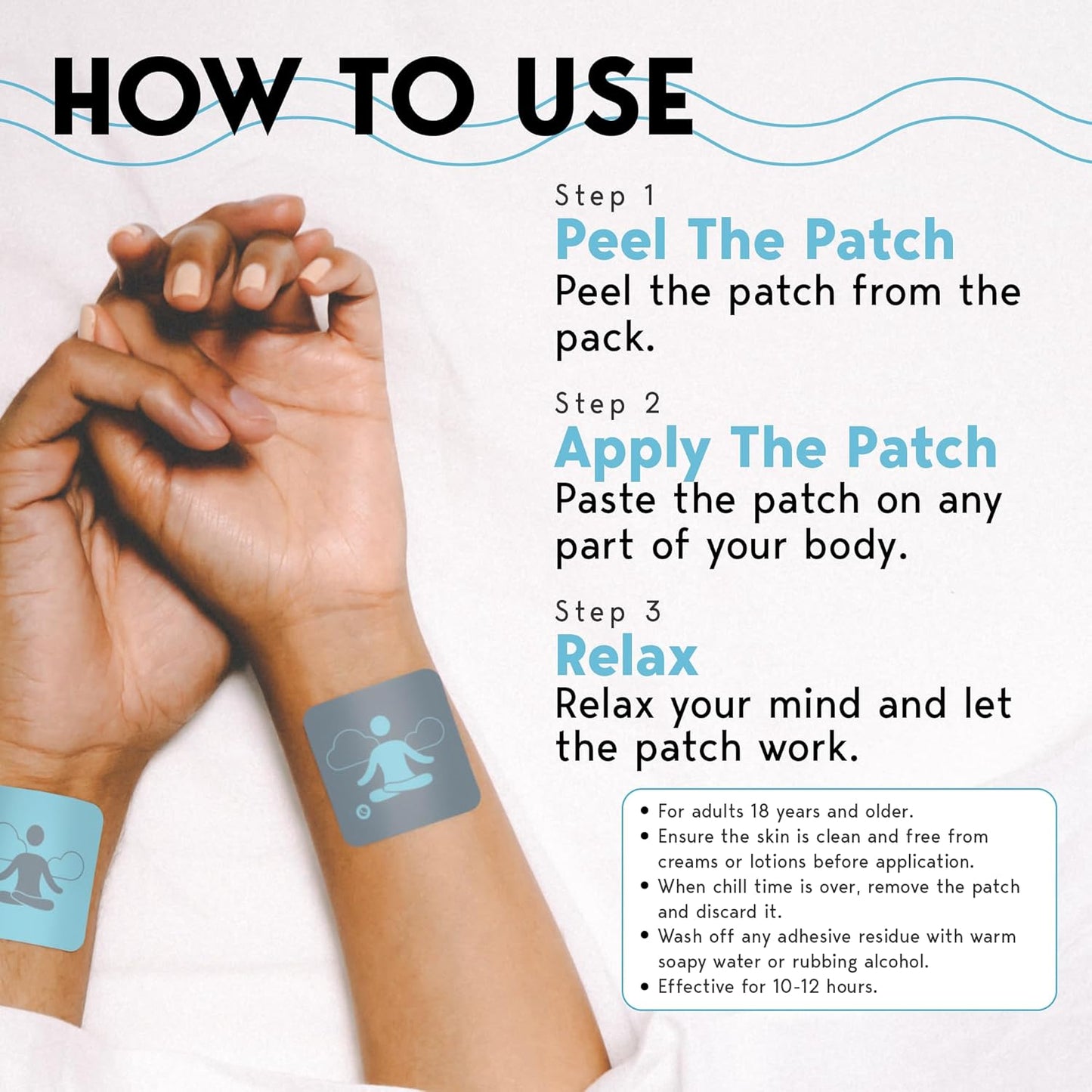 Natural Klova Chill Patches with Sensoril Ashwagandha, Rhodiola Rosea, and More for Stress Relief and Relaxation