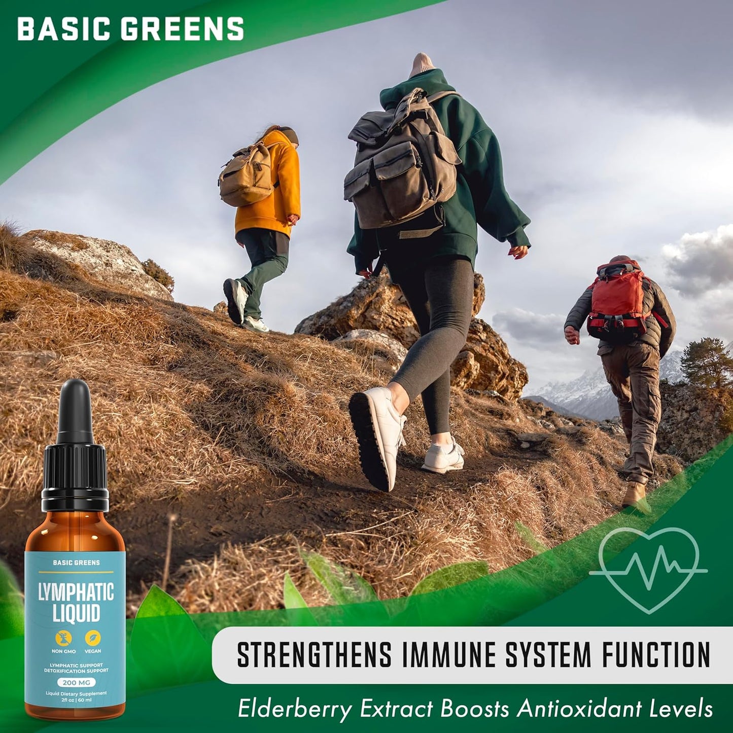 Natural Lymphatic Support Liquid for Immune Boost & Daily Cleanse - Easy-Absorb Formula for Wellness Support - 2 Fl Oz