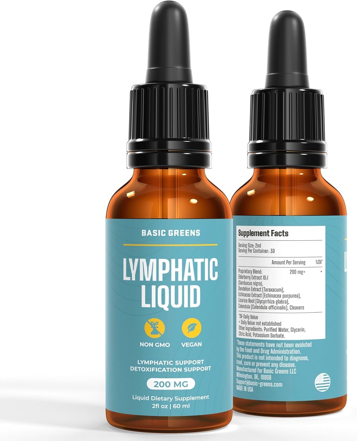 Natural Lymphatic Support Liquid for Immune Boost & Daily Cleanse - Easy-Absorb Formula for Wellness Support - 2 Fl Oz