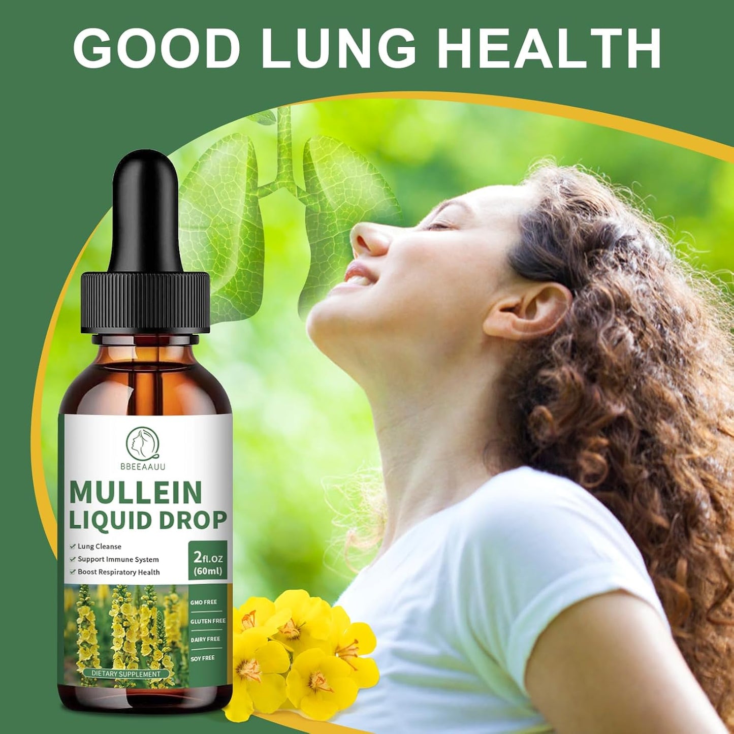 Natural Mullein and Soursop Liquid Drops for Lung Cleanse and Cell Regeneration - 1000MG and 1800mg Extracts