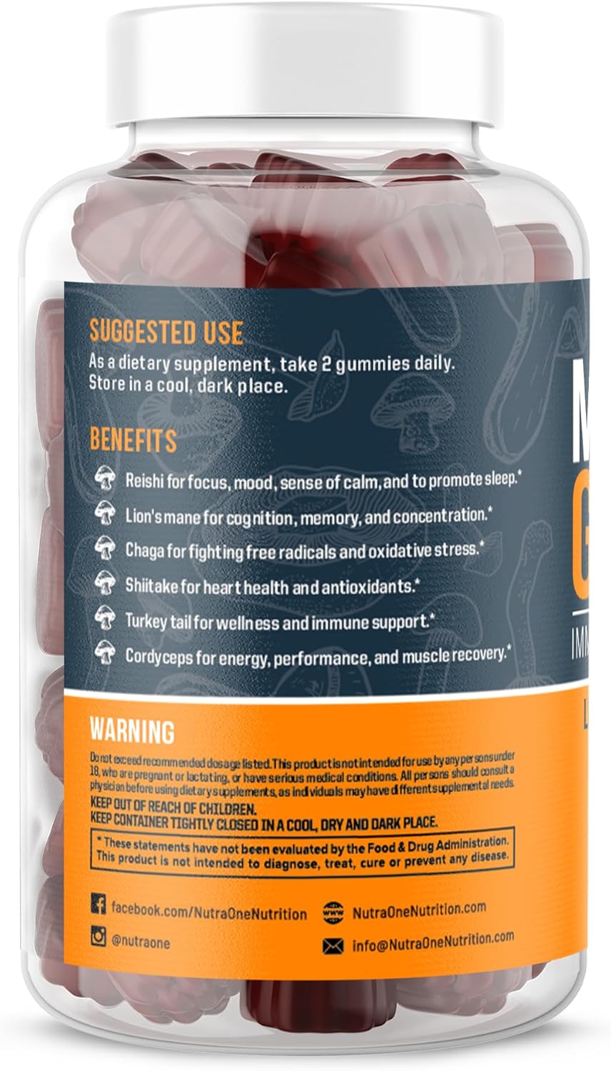 Natural Mushroom Gummy Supplement for Immune Support and Overall Wellness - NutraOne