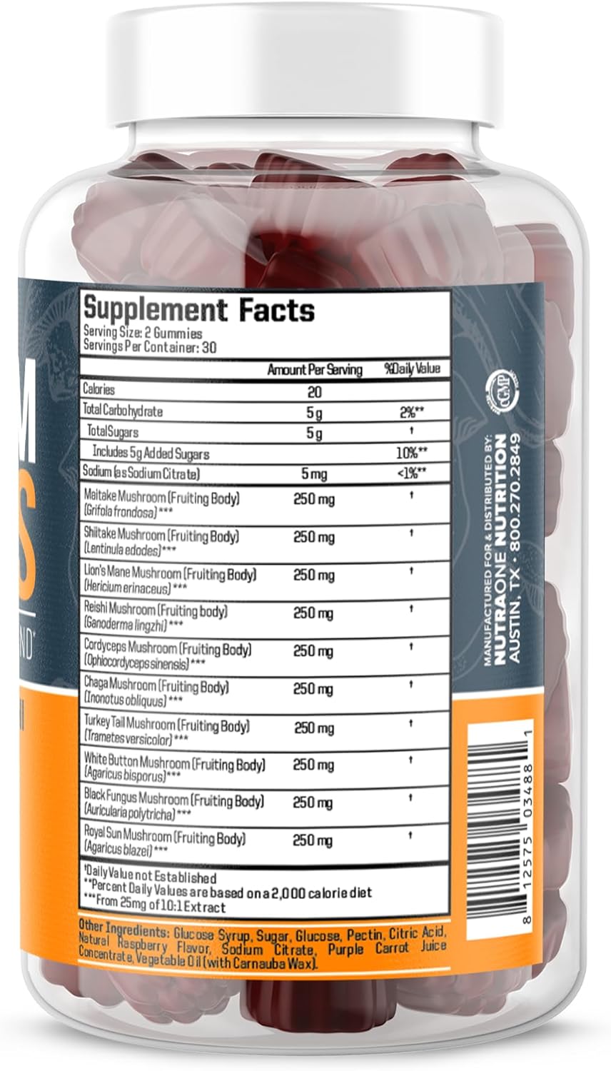 Natural Mushroom Gummy Supplement for Immune Support and Overall Wellness - NutraOne