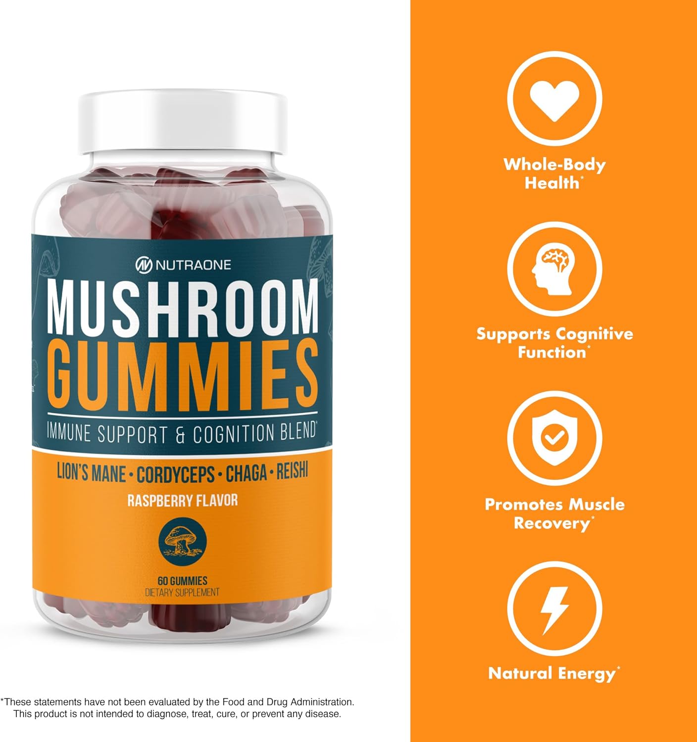 Natural Mushroom Gummy Supplement for Immune Support and Overall Wellness - NutraOne
