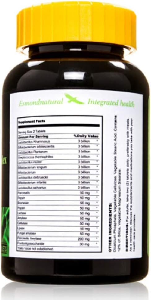 Natural Probiotic Complex for Gas and Bloating Relief - 60 Tablets, GMP Certified, USA-Made
