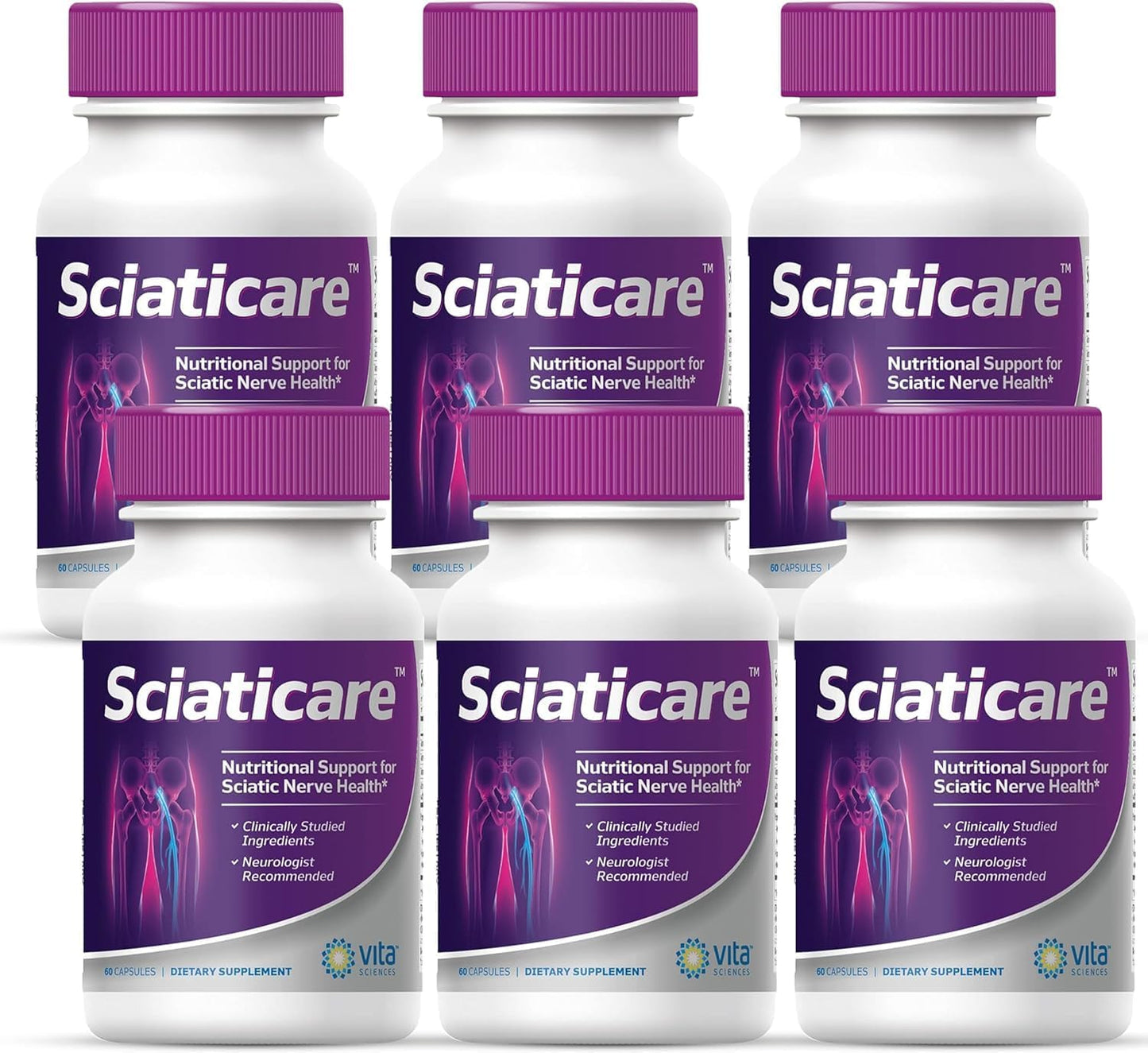 Natural R-ALA Sciaticare Nerve Soothing Supplement - 40X Strength Vitamins for Lower Lumbar Sciatica - 360 Count