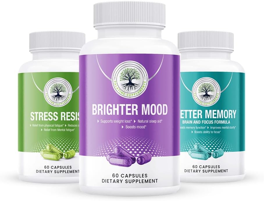 Natural Stress Relief Supplement with Non-GMO Ingredients - Calm Your Mind, Find Balance - Gluten Free Anti-Stress Capsules - 60 Count