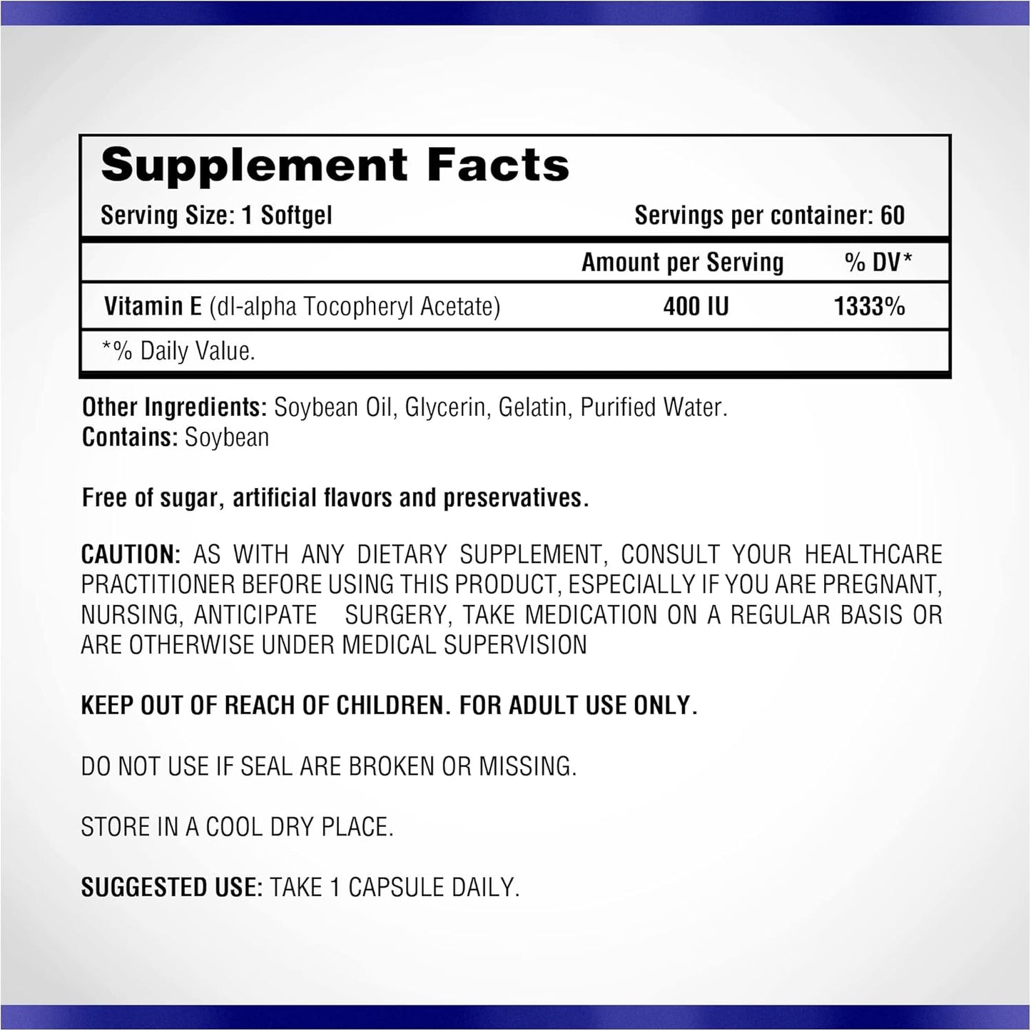 Natural Systems Naturasys Vitamin E Softgels 400 IU - Immune System & Skin Care Support Supplement - Non-GMO & Preservative-Free