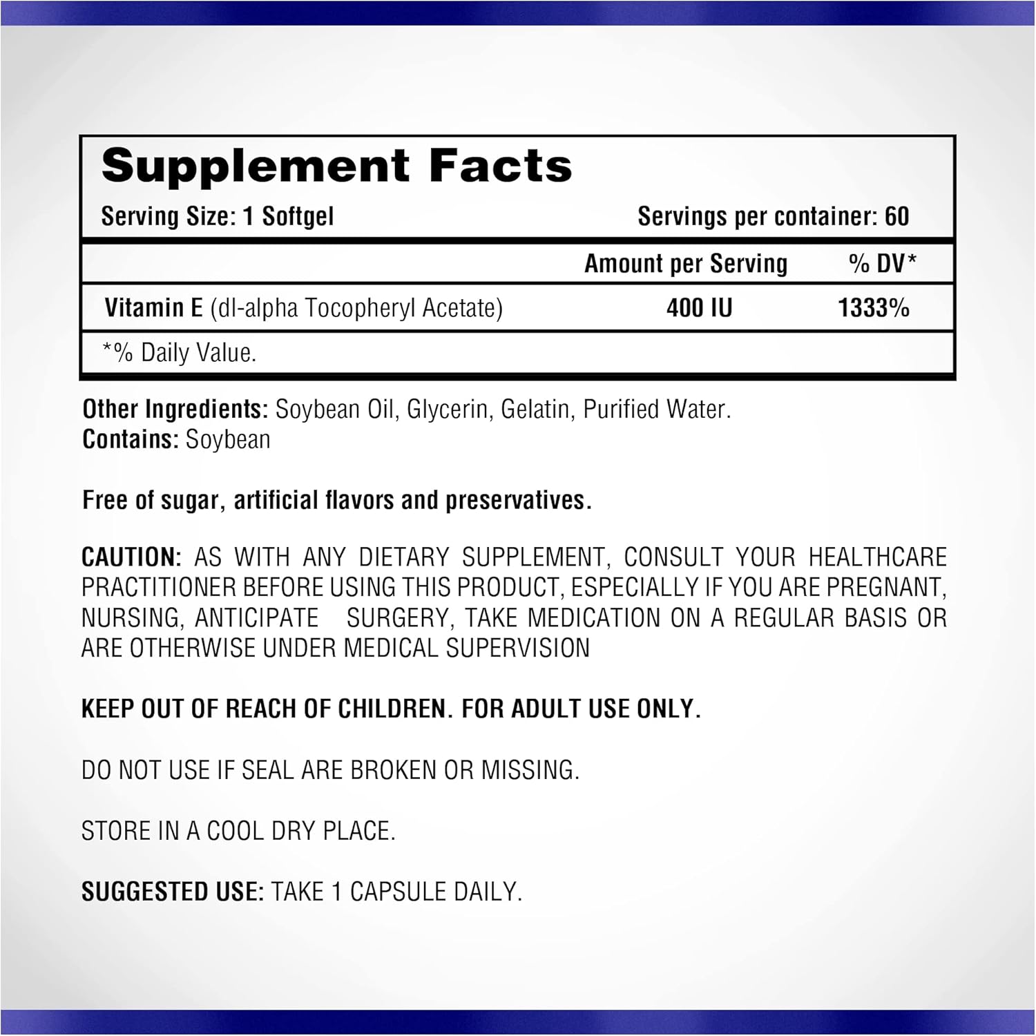 Natural Systems Naturasys Vitamin E Softgels 400 IU - Immune System & Skin Care Support Supplement - Non-GMO & Preservative-Free