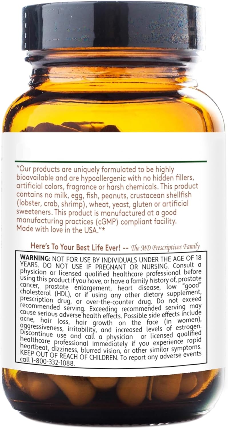 Natural Wild Yam DHEA 25mg Supplement for Bone Health & Hormone Balance - Vegetarian-Friendly - 60 Capsules, One Daily