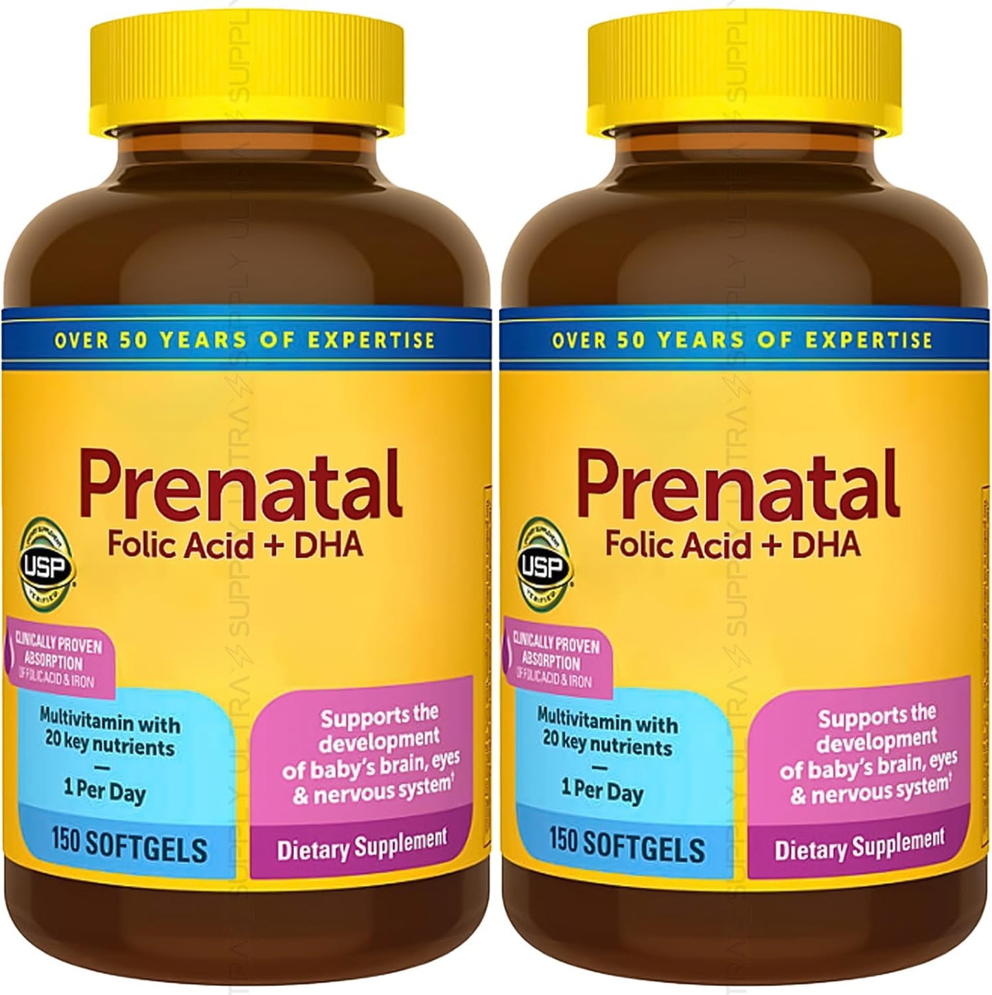 Nature_Mades Prenatal Vitamins with Folic Acid and DHA - 300 Count, 200mg Prenatal Supplement, 300 Day Supply