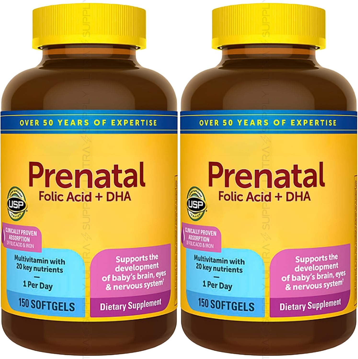 Nature_Mades Prenatal Vitamins with Folic Acid and DHA - 300 Count, 200mg Prenatal Supplement, 300 Day Supply