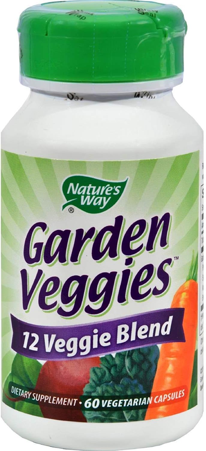 Nature's Way Garden Veggies 12 Veggie Blend Capsules - Pack of 180 Vegetarian Capsules